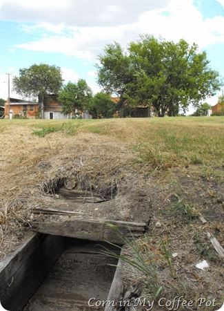 drainage ditch- trestle back of town