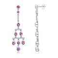 Oval Pink Sapphire and Diamond Chandelier Earrings Oval Pink Sapphire and Diamond Chandelier Earrings