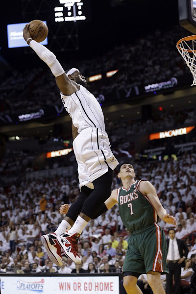 James Nears Triple Double in Miami Heat8217s Playoffs Opener