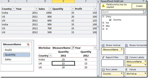 2 Table names in Excel 2010