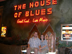 A terribly blurry picture of me and Christina at the House of Blues at Mandalay Bay.