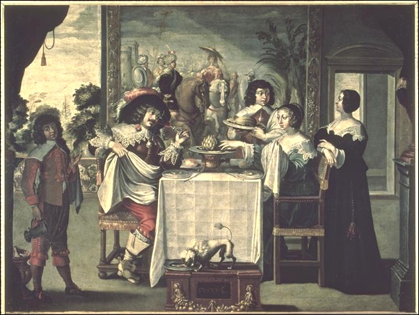 Bosse Abraham (d'après) - le goût (suite des 5 sens) - 17e siècle - huile sur toile - 1,04 x 1,37 m - Tours, Musée des beaux-arts Bosse Abraham (d'après) - le goût (suite des 5 sens) - 17e siècle - huile sur toile - 1,04 x 1,37 m - Tours, Musée des beaux-arts
