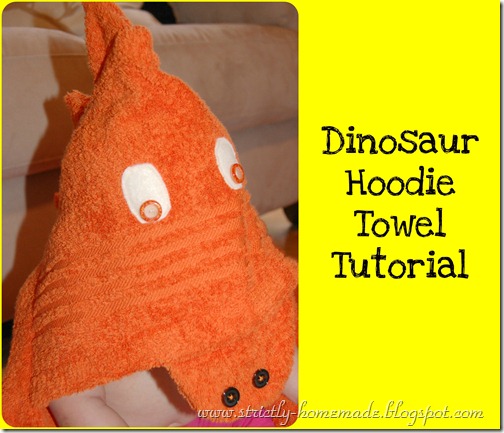 Dinosaur Hoodie Towel Tutorial 2 Dinosaur Hoodie Towel Tutorial 2