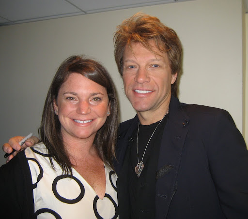 Katie Goldberg - my AVP Public Relations - posing for her latest prized photo with Bon Jovi