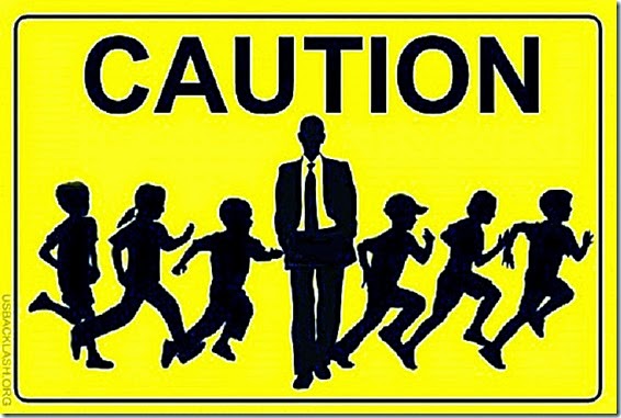 Caution Sign- Obama crossguarding child illegal aliens