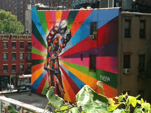 A public art installation by Kobra seen from the High Line.