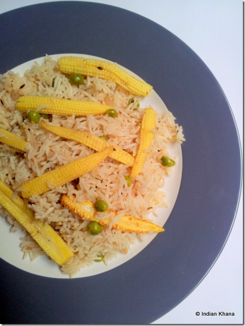 babycorn pulav pulao pilaf fried rice recipe