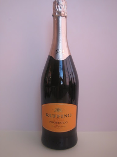 We would recommend this as a finish to the evening to serve with something sweet...nice pairing with chocolate covered strawberries. Ruffino Prosecco, about $12.