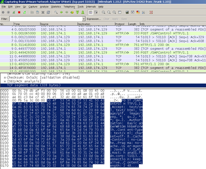 HANA Logon Wireshark trace HANA Logon Wireshark trace