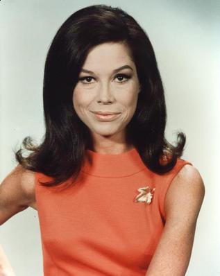 Actress Mary Tyler Moore does the flip
