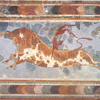 14.- Fresco con escena de tauromaquia en Cnossos