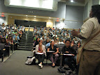 Gilberto spoke to a class of 150 students at UC Santa Cruz. Over the history of the solidarity campaign, UCSC has had a special link to the U'wa. A number of crucial allies of the U'wa have been graduates of the University, and perhaps some people in this most recent audience will emerge as future U'wa solidarity activists!