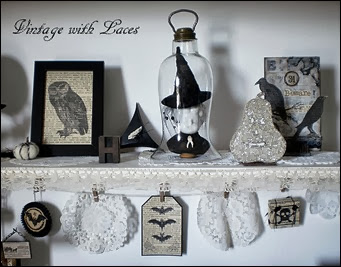 Black and White Halloween Decoration Shelf Black and White Halloween Decoration Shelf