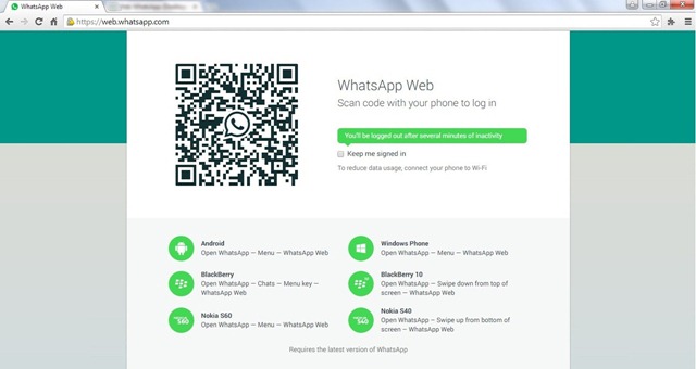WhatsApp for Web screenshot