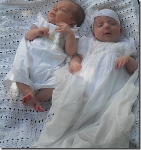 Twin blessing gowns