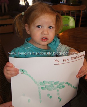 Fingerprint dinosaur craft Fingerprint dinosaur craft