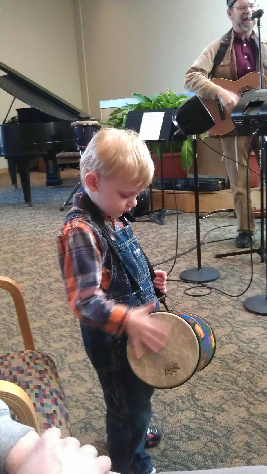 drumming with honi at Shabbat services
