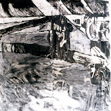 L'estacade 2000; kolaż rysunkowy / collage de dessin; 100x70 cm