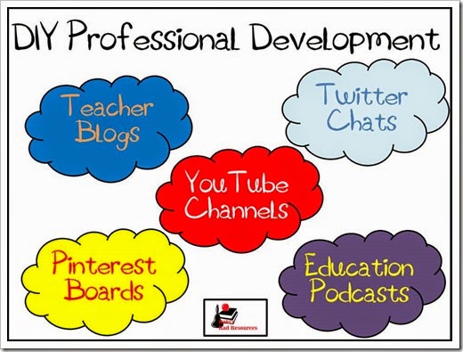 DIY Professional Development - How teacher blogs, twitter chats, you tube videos, pinterest boards and education podcasts can help you guide your own professional development.  Advice and suggestions from Raki's Rad Resources.