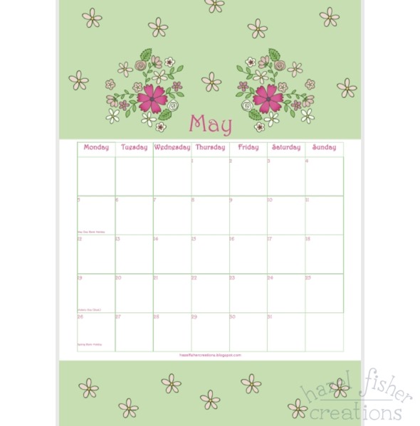 May free printable calendar