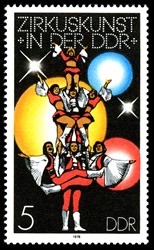 Zirkuskunst in der DDR - Briefmarke