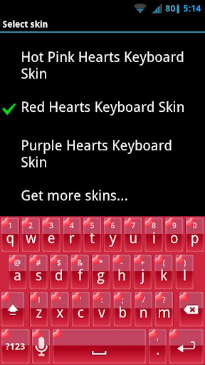 Red Hearts Keyboard Skin