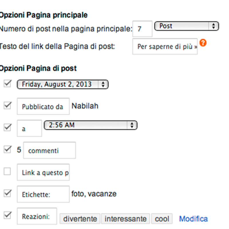 Come faccio a cambiare la riga "Pubblicato da" di ogni post?