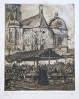 Etsning av Hjortzberg. Art nr. 30024. Mått ink ram 28x22. Signerad