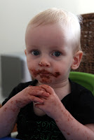 Chocolate and banana custard