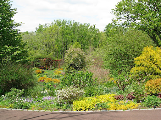 The garden you can see to the middle left is known as the tennis court garden (since it occupies the former site of one). This garden is more akin to a traditional perennial garden, but of course, not a conventional one.