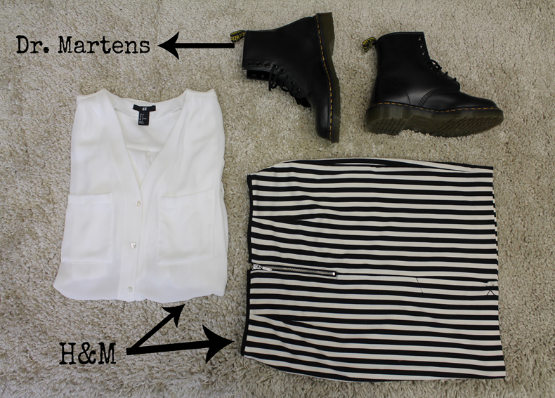 DR. MARTENS, blousa and skirt H&M DR. MARTENS, blousa and skirt H&M