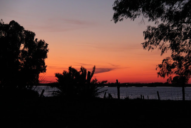 Zonsondergang boven Nationaal park Donana