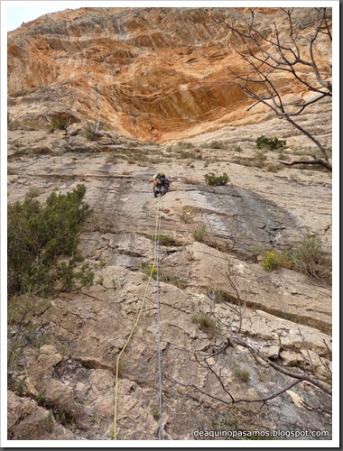 Via CADE 550m 6c (V  A0 Oblig) (Pared de Aragon, Mont-Rebei) (Omar) 0379