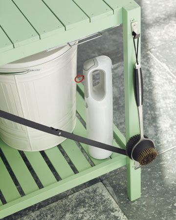 Safety first! Always keep a fire extinguisher around. This sleek model fits great underneath the grill station. Safety first! Always keep a fire extinguisher around. This sleek model fits great underneath the grill station.