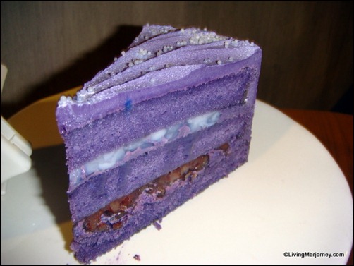 Purple Yam Cake with Macapuno and Red Bean