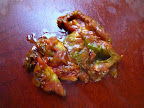 Charred and chopped tomatoes.