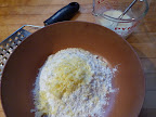 Dry ingredients in the bowl ready to be mixed with yogurt, egg, and bacon drippings.