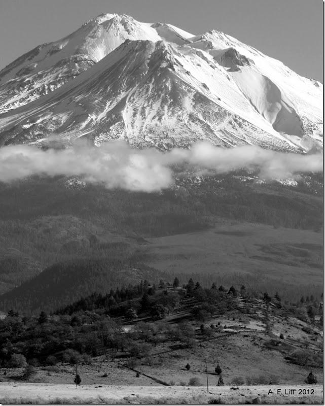 Mt. Shasta above the clouds.   Weed Airport Rest Area.  Northbound.  Near Weed, California.  November 25, 2012.  Featured: December 9, 2012.