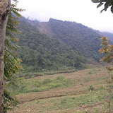 Landslide - caused by the 2009 earthquake - seen from the trail to Gn Guntur from Tanjung Karya (Daniel Quinn, October 2010)
