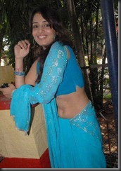 Nikitha Hot in Blue _Saree_stills1