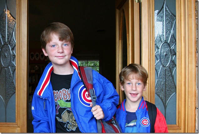 boys in their Cubs jackets from Grandma boys in their Cubs jackets from Grandma
