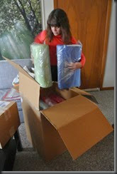 Cheryl inspects the Box