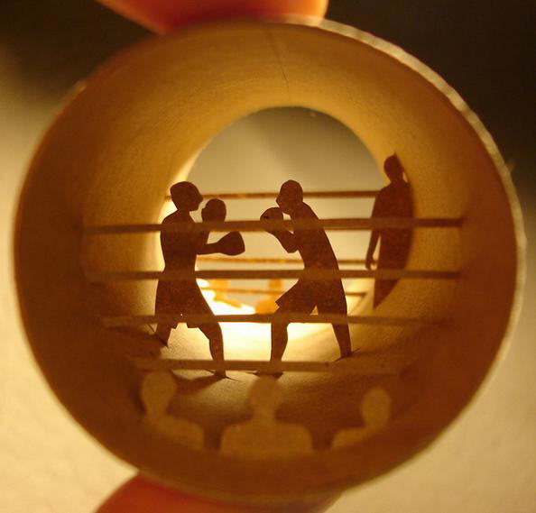 Fantastic scenes inside empty toilet paper rolls by Anastassia Elias