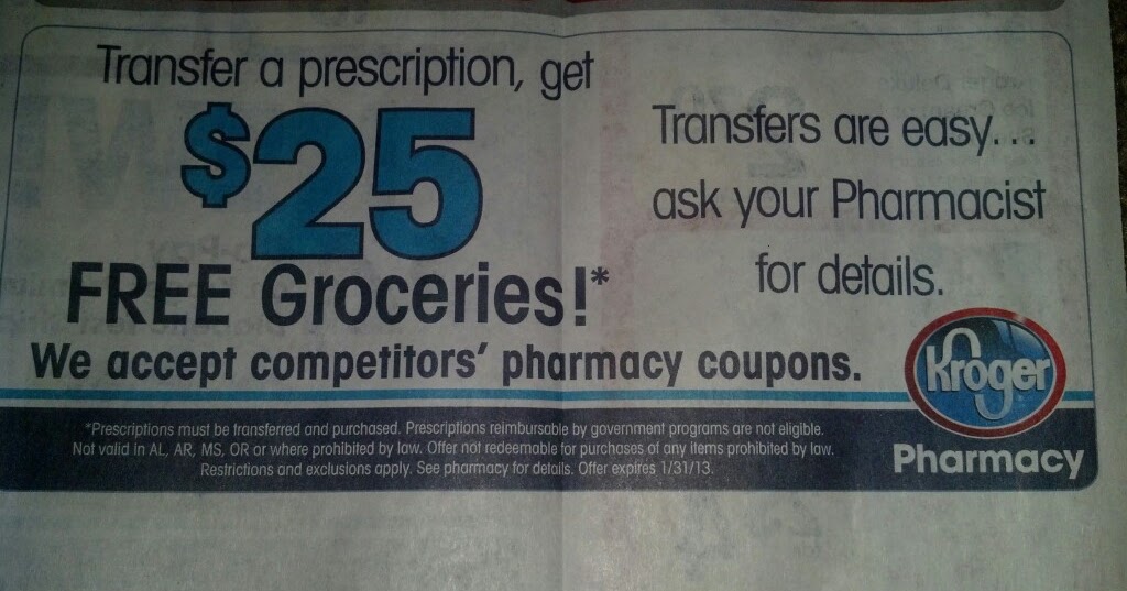 Rx Coupons (Where are they this week?) Kroger Get 25 Free Groceries