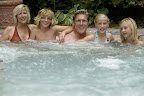 Club Cabana Aqua Spa features the only year-round outdoor whirlpool in the city.