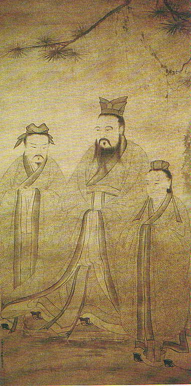 Confucius Avec Deux De Ces Disciples 1368 1644, Confucius