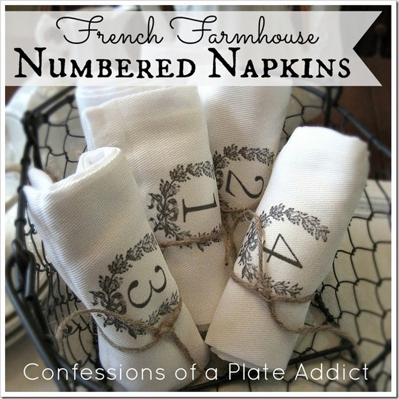 French Farmhouse Numbered Napkins