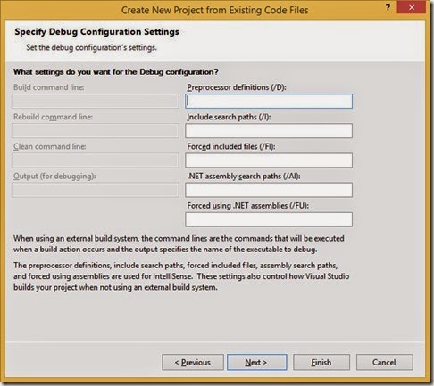 Debug Configuration Settings Debug Configuration Settings
