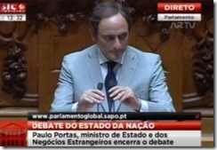 Portas não consegue encerrar o debate. Jul.2013 Portas não consegue encerrar o debate. Jul.2013