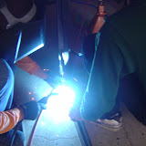 Building the ramp for the start gate. Start Gate